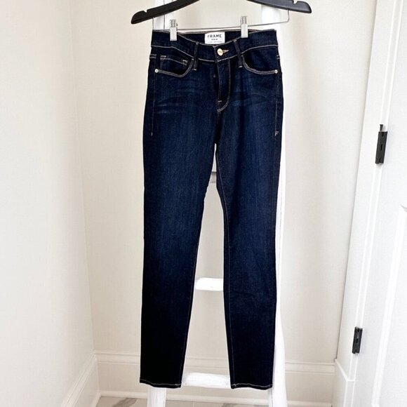 Frame Le Skinny de Jeanne Ankle Dark Skinny Jeans SZ 26 - Picture 1 of 12